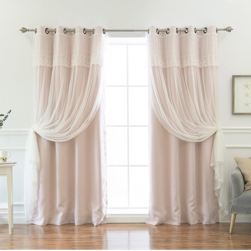 NEW Solid Blackout Curtain Set – Dusty Pink – 52" W x 96" L – 2 Curtains